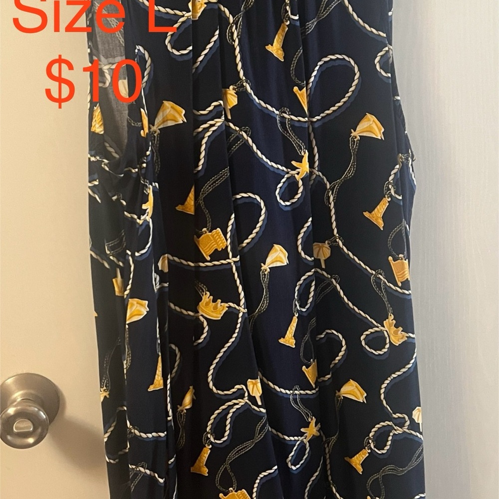 Navy SunDress with Nautical Print